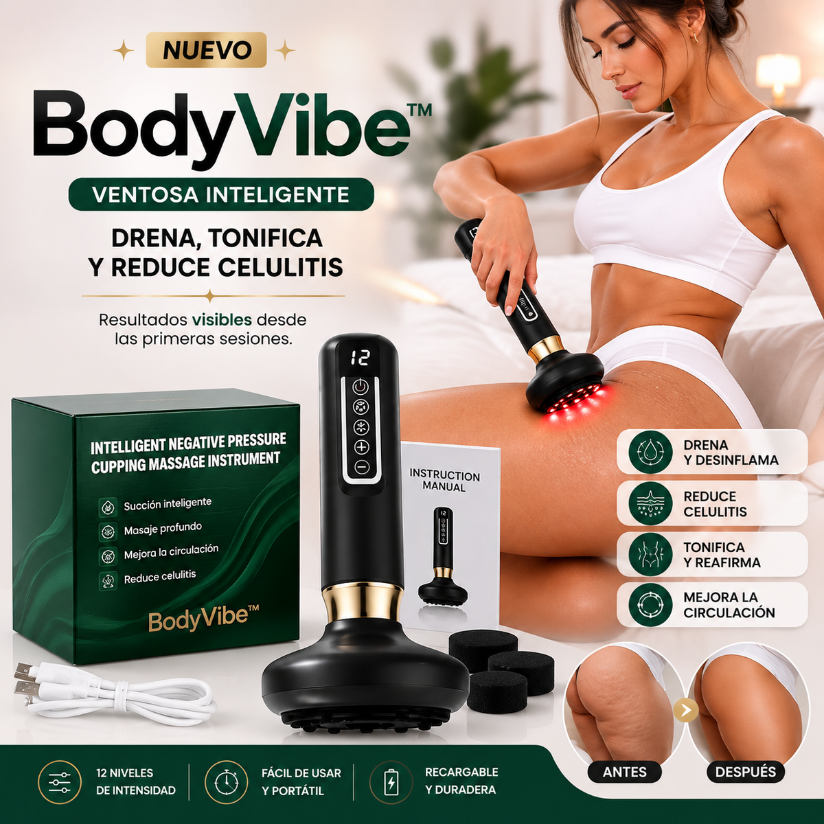Bodyvibe - Masajeador moldeador drenaje
