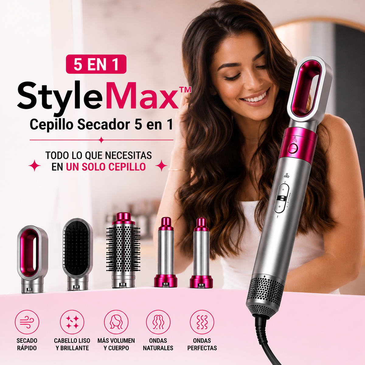 StyleMax™ - Cepillo Secador 5 en 1
